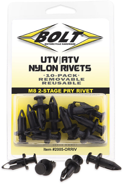 BOLT M8 Pry Rivet Kit with 10 Nylon Push and Pry Rivets