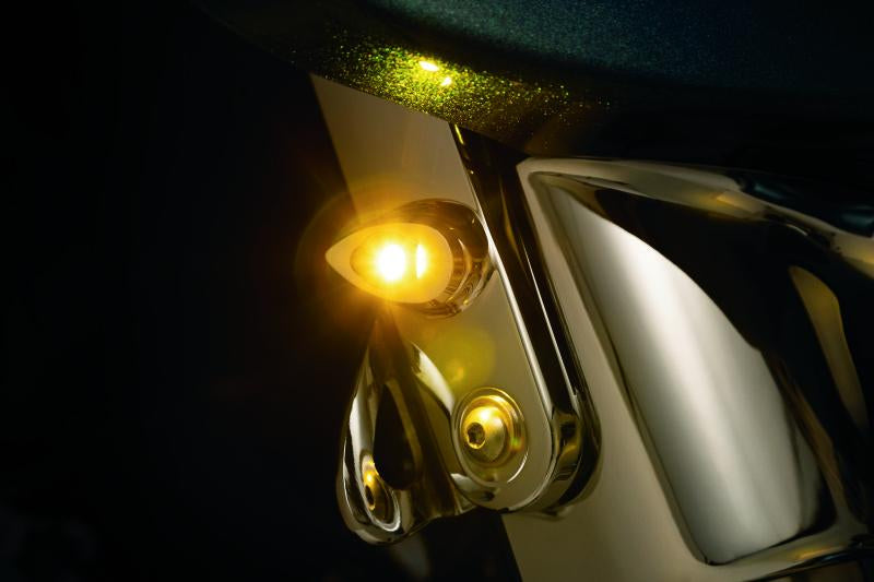 Kuryakyn Kellerman Atto Clear Lens Amber Chrome Motorcycle Light – Compact Powerhouse with Bright LED Technology