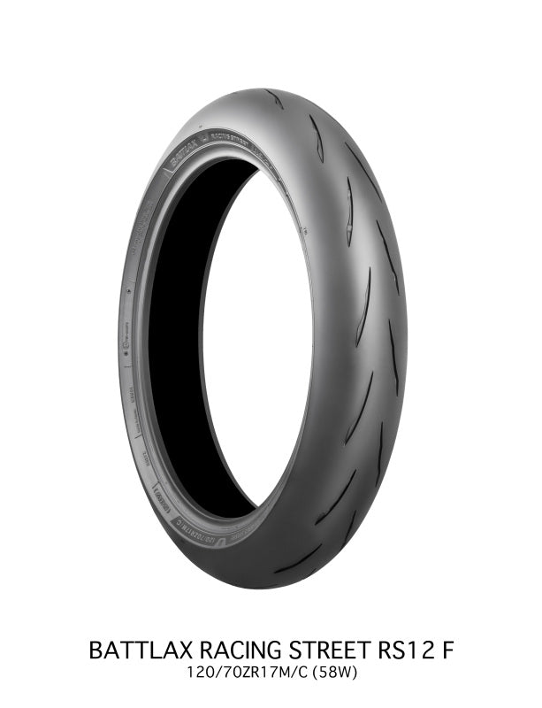 Bridgestone Battlax Racing Street RS12 Front Tire - 120/70ZR17 M/C 58W Tubeless for Sport and Sport Touring Motorcycles