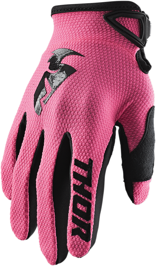 THOR Women's Sector Gloves - Pink/Black, Medium (Part Number 3331-0188)