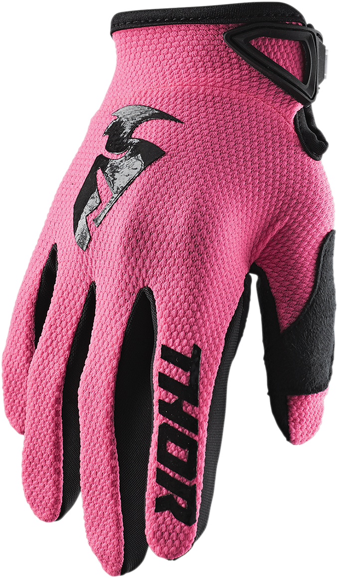 THOR Women's Sector Gloves - Pink/Black, Large - Part 3331-0189