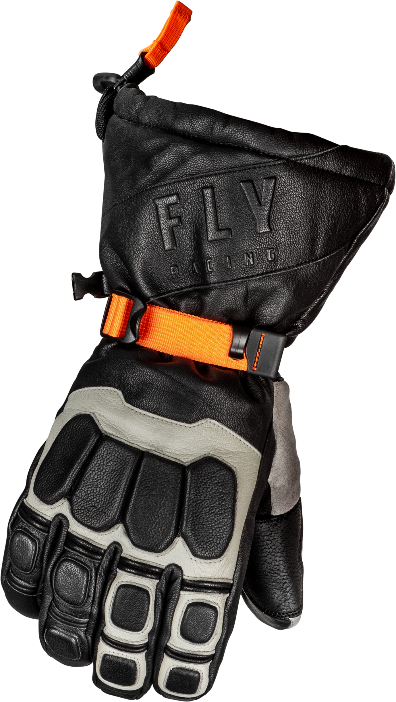 Fly Racing Glacier Gloves Black/Grey/Orange Medium with Hydraguard Weatherproof Technology