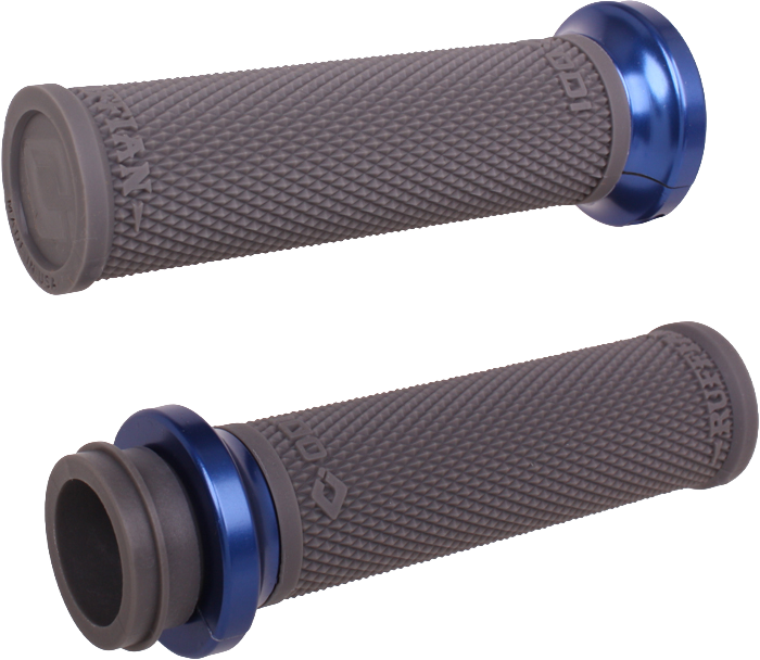 ODI Rufian Grips for Indian Tbw 1 inch Graphite/Blue - Part V30ITWH-U