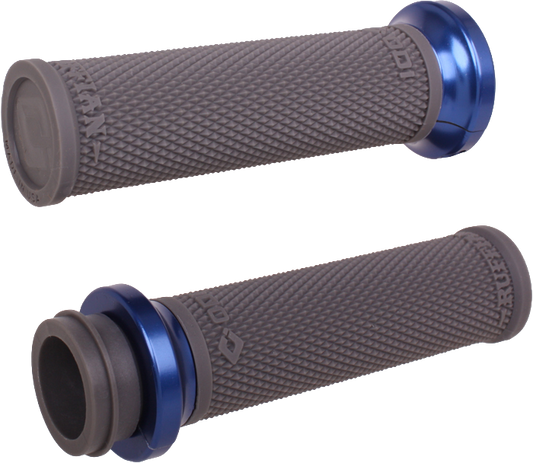 ODI Rufian Grips for Indian Tbw 1 inch Graphite/Blue - Part V30ITWH-U