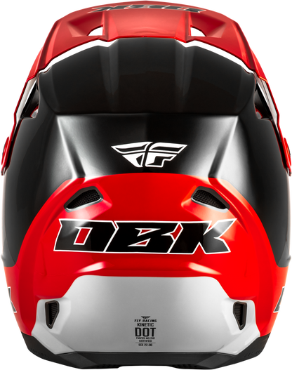 Fly Racing Kinetic DBK Helmet Black/Red/Grey - Part Number 73-86782X, Lightweight Off-Road Motorcycle Helmet with Advanced Ventilation