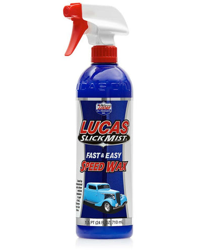 LUCAS Slick Mist Speed Wax 24 Oz - Premium Gloss Enhancer for Vehicles and Marine Equipment