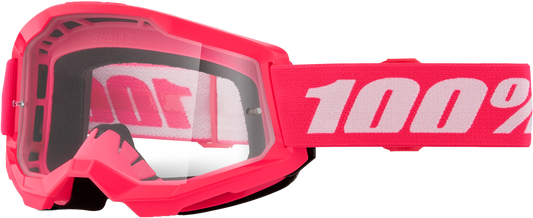 100-Percent Strata 2 Goggle Pink Clear Lens – Premium Performance MTB and Trail Riding Eye Protection