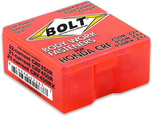 BOLT HON-PFK3 Body Work Fastener Kit for Honda CRF Models