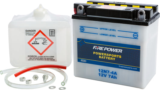 Fire Power 12N7-4A 12V Motorcycle Battery with Acid Pack for Suzuki Models