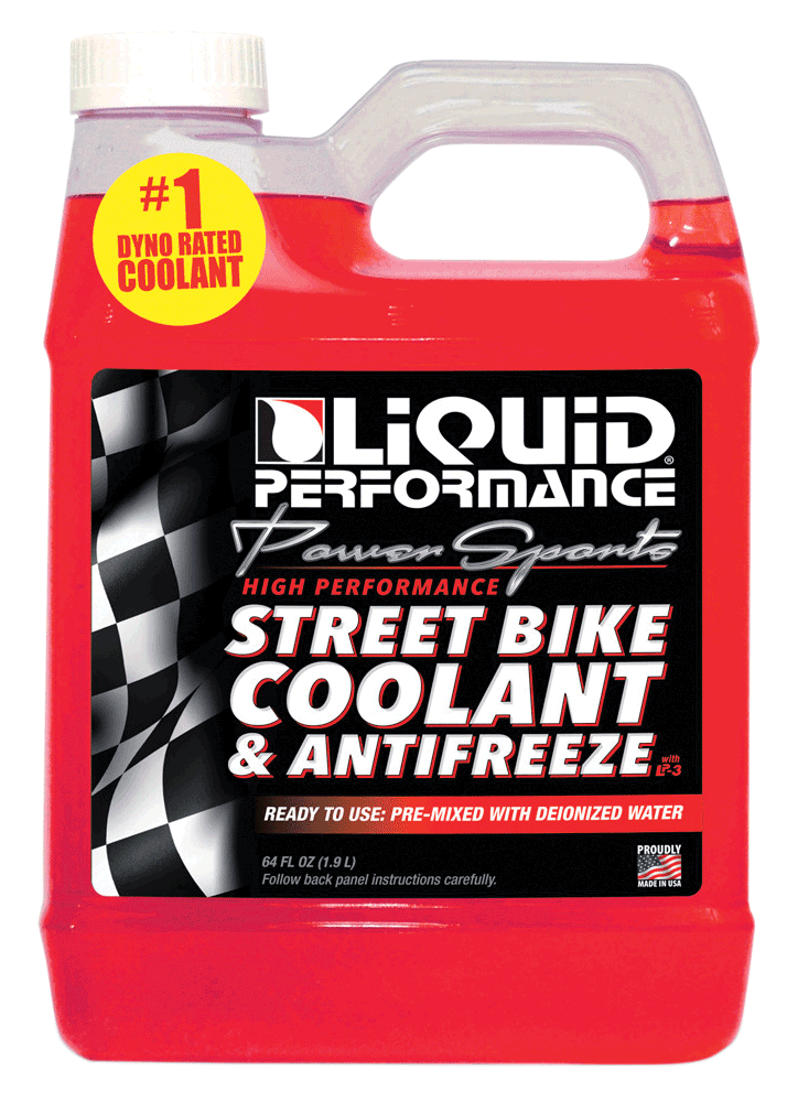 LIQUID PERFORMANCE Street Bike Coolant & Antifreeze 64oz - Reliable Protection for Road Racing