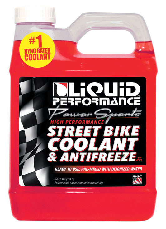 LIQUID PERFORMANCE Street Bike Coolant & Antifreeze 64oz - Reliable Protection for Road Racing