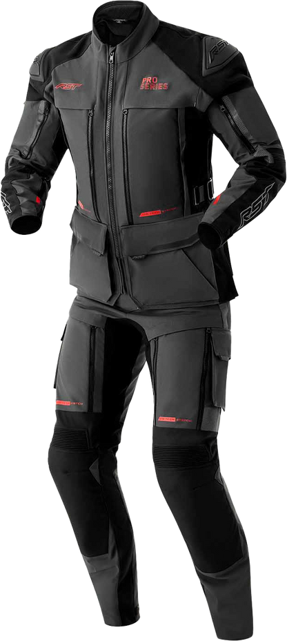 RST Ps Adventure D3O Pants Grey/Black Textile Motorcycle Pants with CE AA Certification and Removable Liner