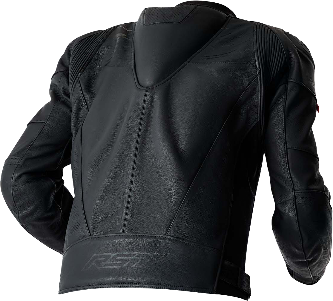 RST TracTech Evo D3O Leather Motorcycle Jacket Black - Part 103635BLK-56