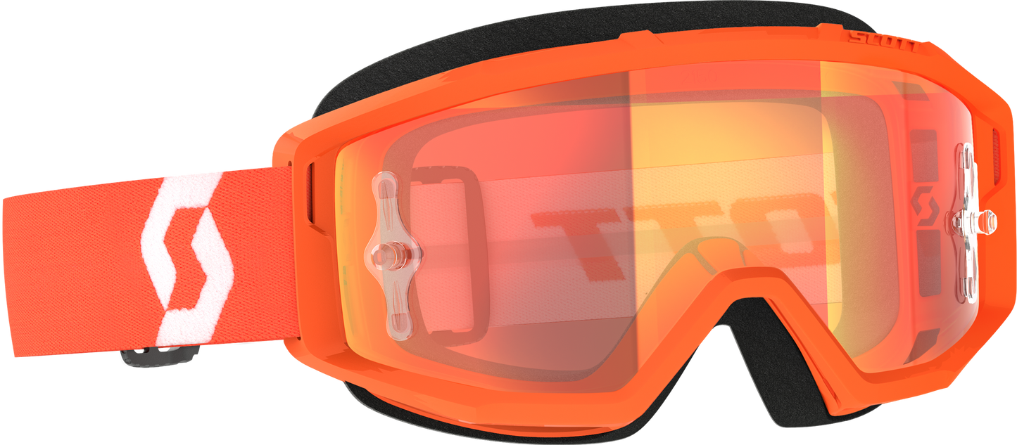 SCOTT Primal Goggle Orange/White with Chrome Works Lens – Medium to Small Fit