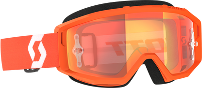 SCOTT Primal Goggle Orange/White with Chrome Works Lens – Medium to Small Fit