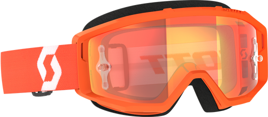 SCOTT Primal Goggle Orange/White with Chrome Works Lens – Medium to Small Fit