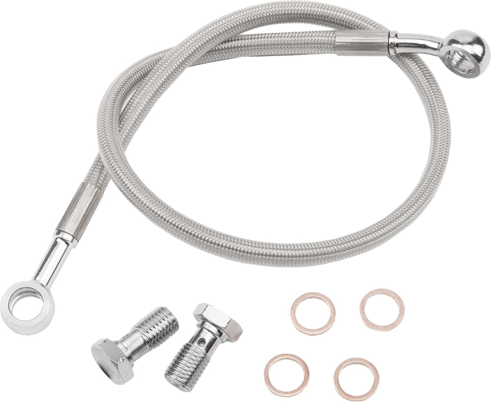 Streamline UNIV-R-20 Universal Rear Brake Line - 20 Inch Braided Stainless Steel with Banjo Fittings