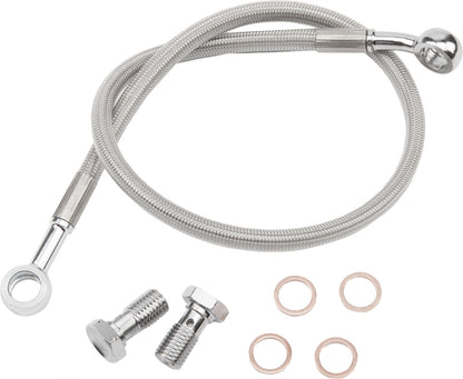 Streamline UNIV-R-20 Universal Rear Brake Line - 20 Inch Braided Stainless Steel with Banjo Fittings