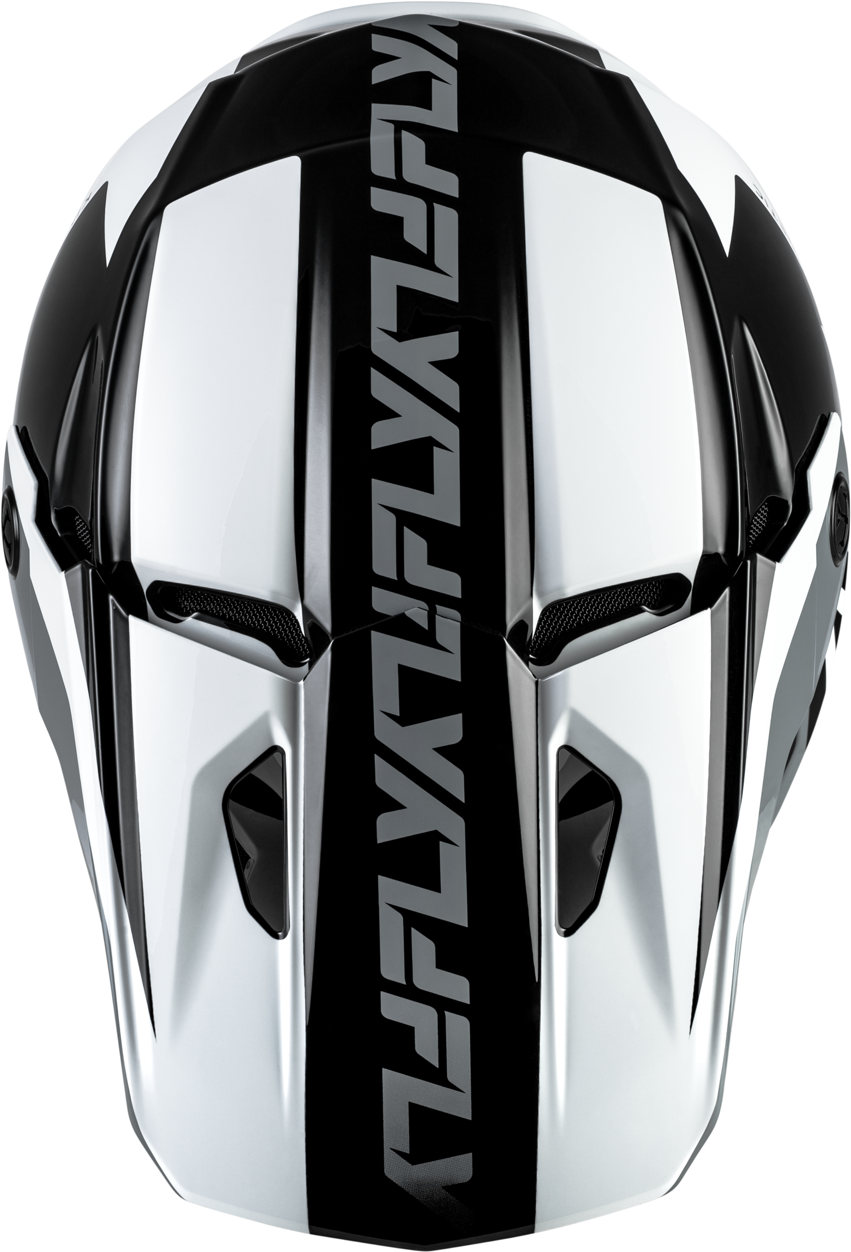 FLY Racing Kinetic Crest Helmet Black/White/Grey - Size Large