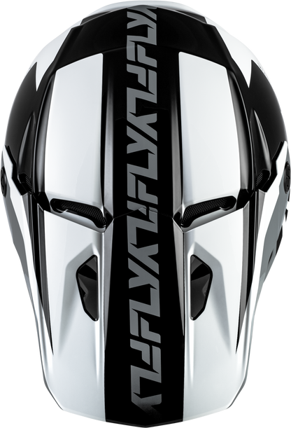 FLY Racing Kinetic Crest Helmet Black/White/Grey - Size Large