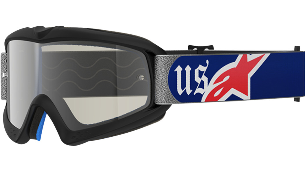 Alpinestars Youth Vision Corp Goggle - Merica 25 - Red/Blue - Silver Mirror Lens 2601-4103