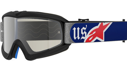 Alpinestars Youth Vision Corp Goggle - Merica 25 - Red/Blue - Silver Mirror Lens 2601-4103