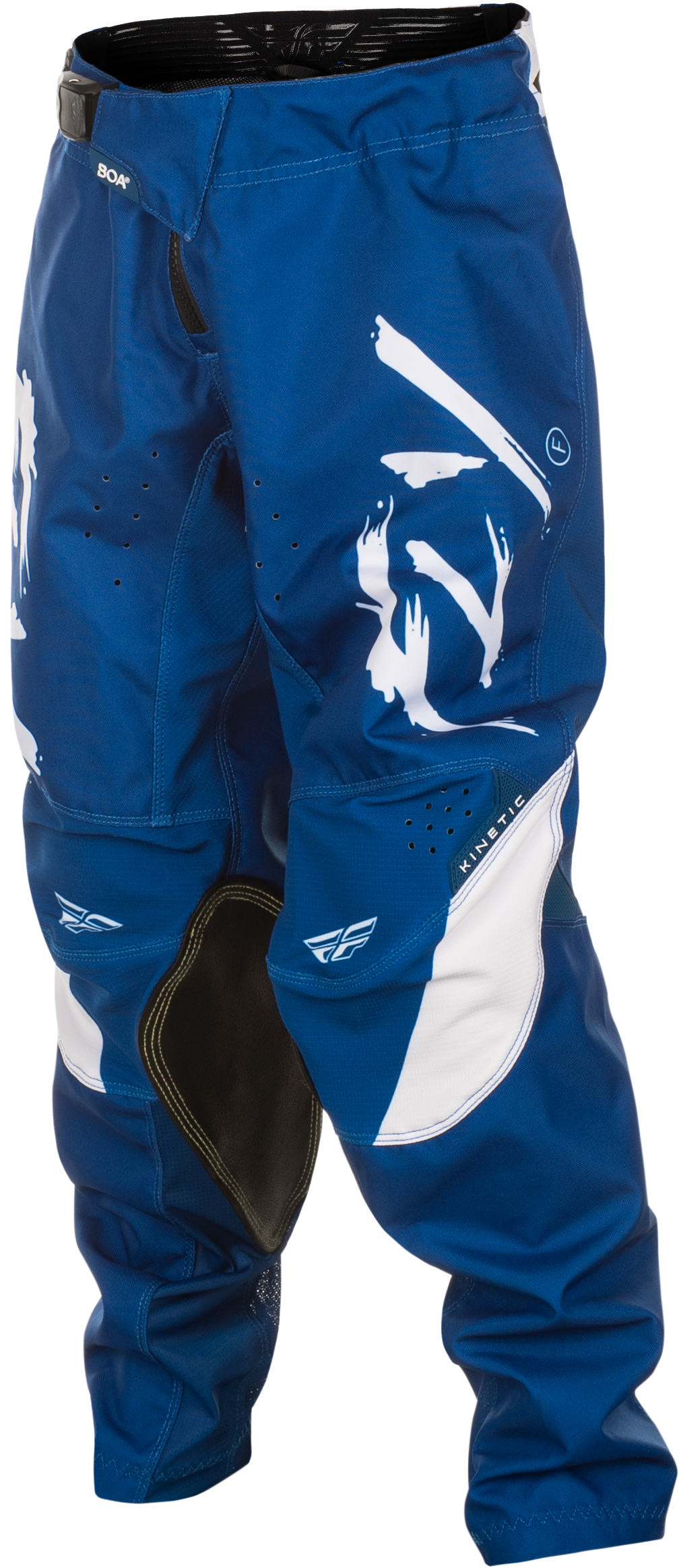 Fly Racing Youth Kinetic Stoke Pants Navy/White Size 22 - Durable and Comfortable Riding Gear