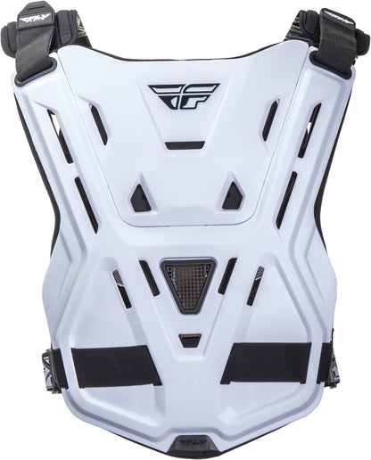Fly Racing Revel Race Roost Guard White – Impact-Resistant Motorcycle Chest Protector with BioFoam Technology