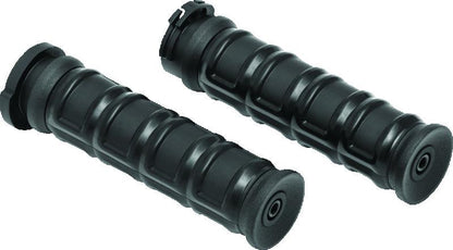 Kuryakyn Dillinger Grips Dual Cable Satin Black – Aggressive Control with Vibration Dampening