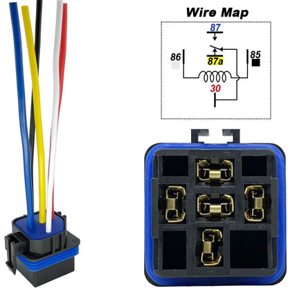 irhapsody 1 Pack 40/30 AMP 12V DC Waterproof Relay and Harness - Heavy Duty