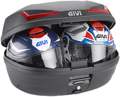 GIVI E455NA Simply IV Top Case - 45L Capacity in Black with Red Lens