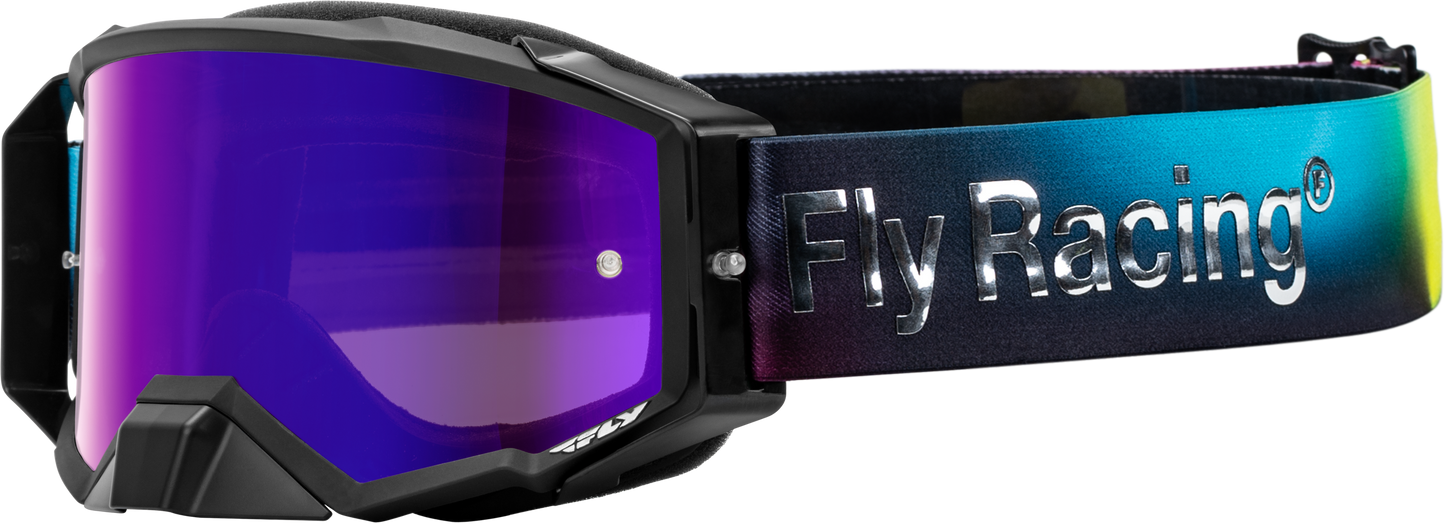Fly Racing Zone Elite Legacy Goggle with Fuschia, Electric Blue, and Hi Vis Lens