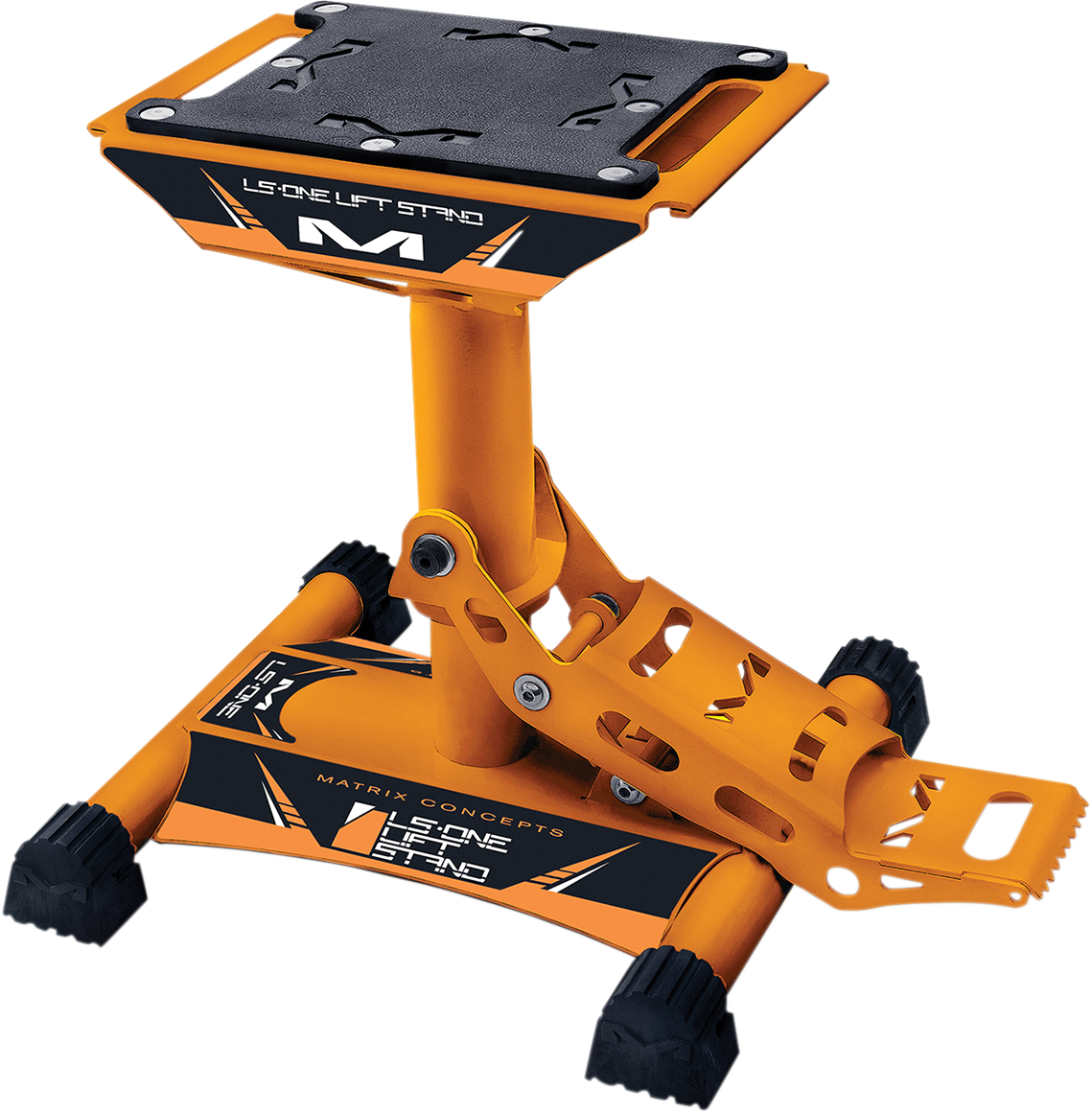 MATRIX Concepts LLC LS1-106 KTM Orange Motorcycle Stand with Anti-Slip Rubber Top and Self-Locking Pedal