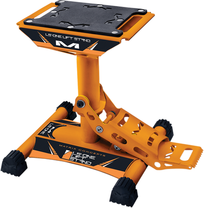 MATRIX Concepts LLC LS1-106 KTM Orange Motorcycle Stand with Anti-Slip Rubber Top and Self-Locking Pedal