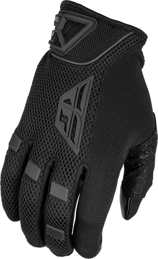 Fly Racing CoolPro Glove Black Large - Reinforced Clarino Palm & Touchscreen Compatibility