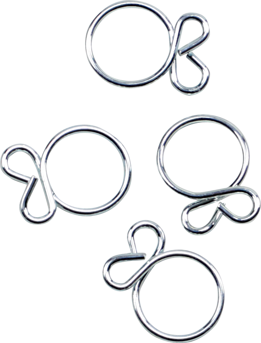 ALL BALLS Refill Clamp Kit FS00042 - Fuel Line and Wire Clamps, Flat Ear, Silver, 11.5 mm, Pack of 4