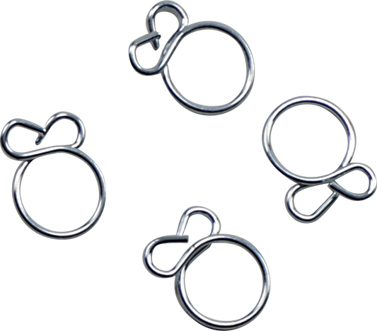 ALL BALLS FS00058 Refill Clamp Kit for Fuel Line and Wire - 7.6 mm Flat Ear, Silver, 4 Pack