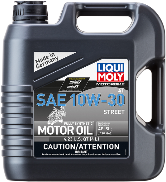 LIQUI MOLY Street 4T 10W-30 Full Synthetic Motorcycle Oil - 4 Liters (Part No. 20420)