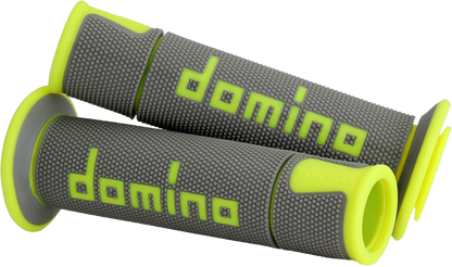 Domino Racing A450 ROAD RACING GRIPS GRAY/FLO YELLOW PAIR