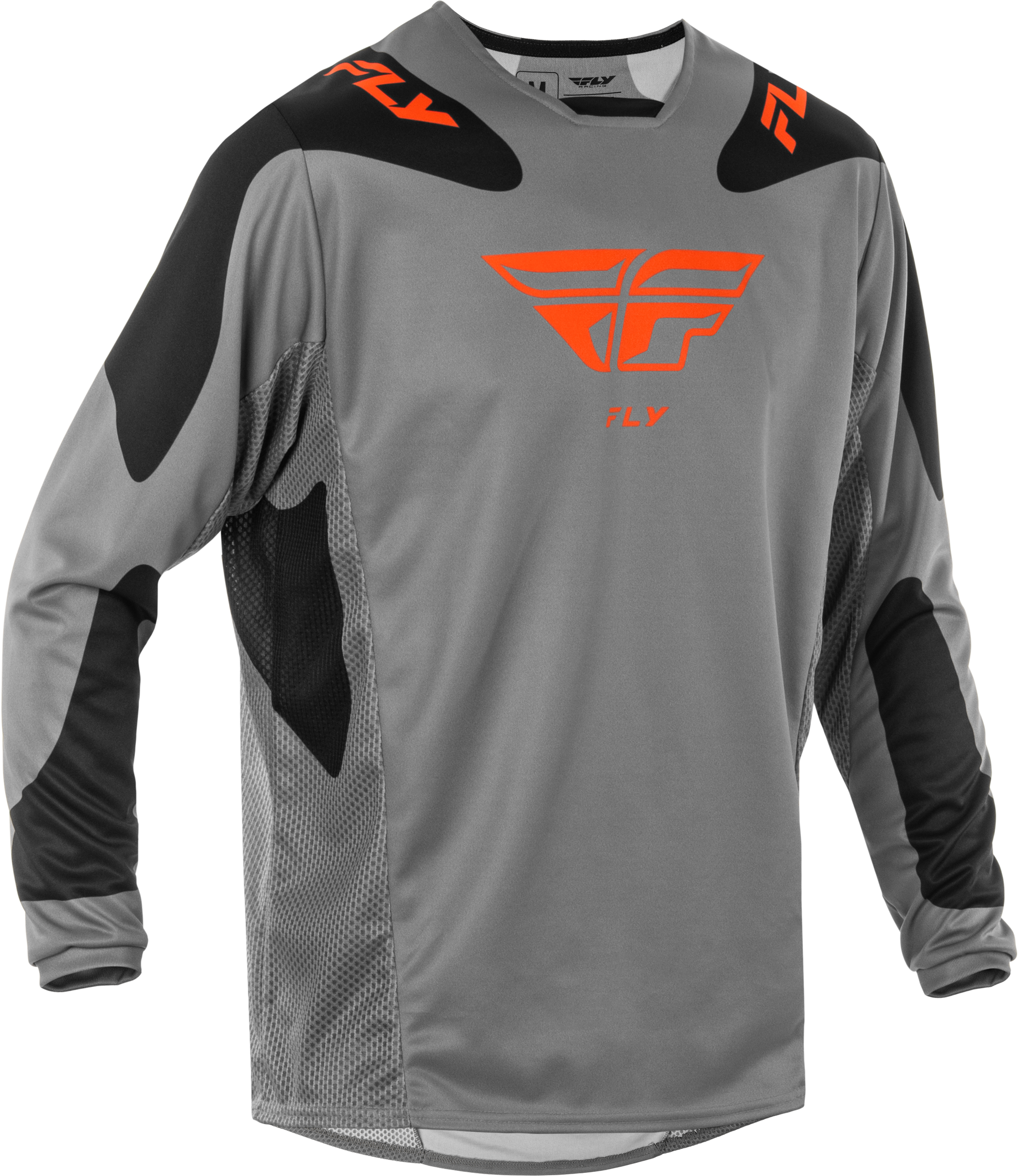 Fly Racing Kinetic Sym Jersey Grey/Orange/Black Small - Performance Motocross Jersey