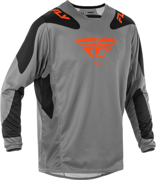 Fly Racing Kinetic Sym Jersey Grey/Orange/Black Small - Performance Motocross Jersey