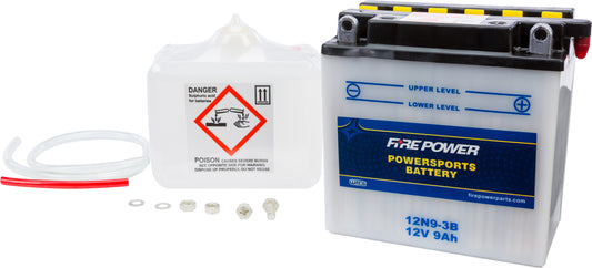FIRE POWER 12N9-3B 12V Motorcycle Battery with Acid Pack for Kawasaki KH500 and H1 Mach III