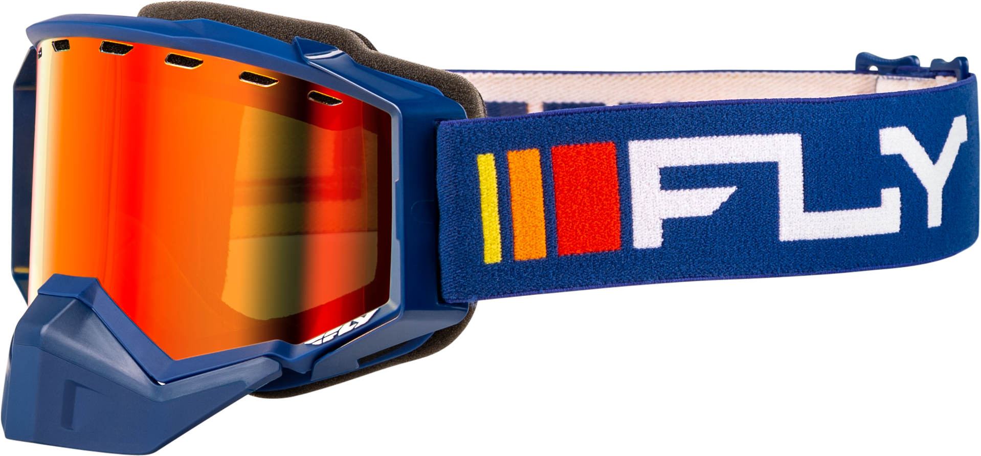 Fly Racing Zone Snow Goggle Navy/White with Red Mirror & Amber Lens