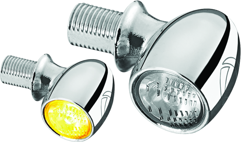 Kuryakyn Kellerman Atto Clear Lens Amber Chrome Motorcycle Light – Compact Powerhouse with Bright LED Technology