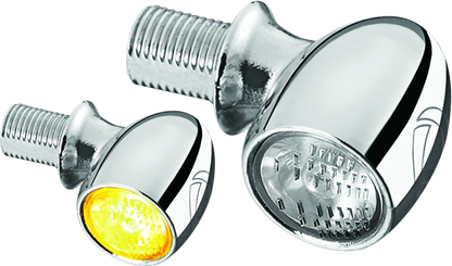 Kuryakyn Kellerman Atto Clear Lens Amber Chrome Motorcycle Light – Compact Powerhouse with Bright LED Technology