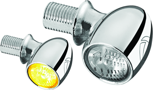 Kuryakyn Kellerman Atto Clear Lens Amber Chrome Motorcycle Light – Compact Powerhouse with Bright LED Technology