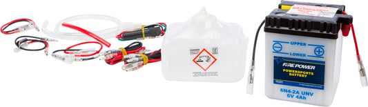 Fire Power 6N4-2A/UNV 6V Motorcycle Battery with Acid Pack for Honda XR250L and CT Series