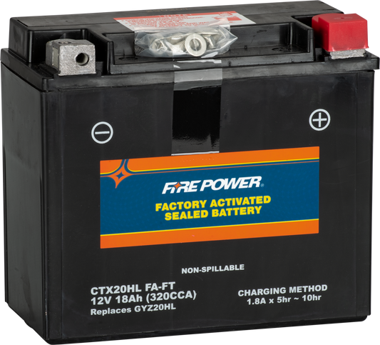 Fire Power CTX20HL (FA) FT Sealed Factory Activated Marine and Deep Cycle Battery