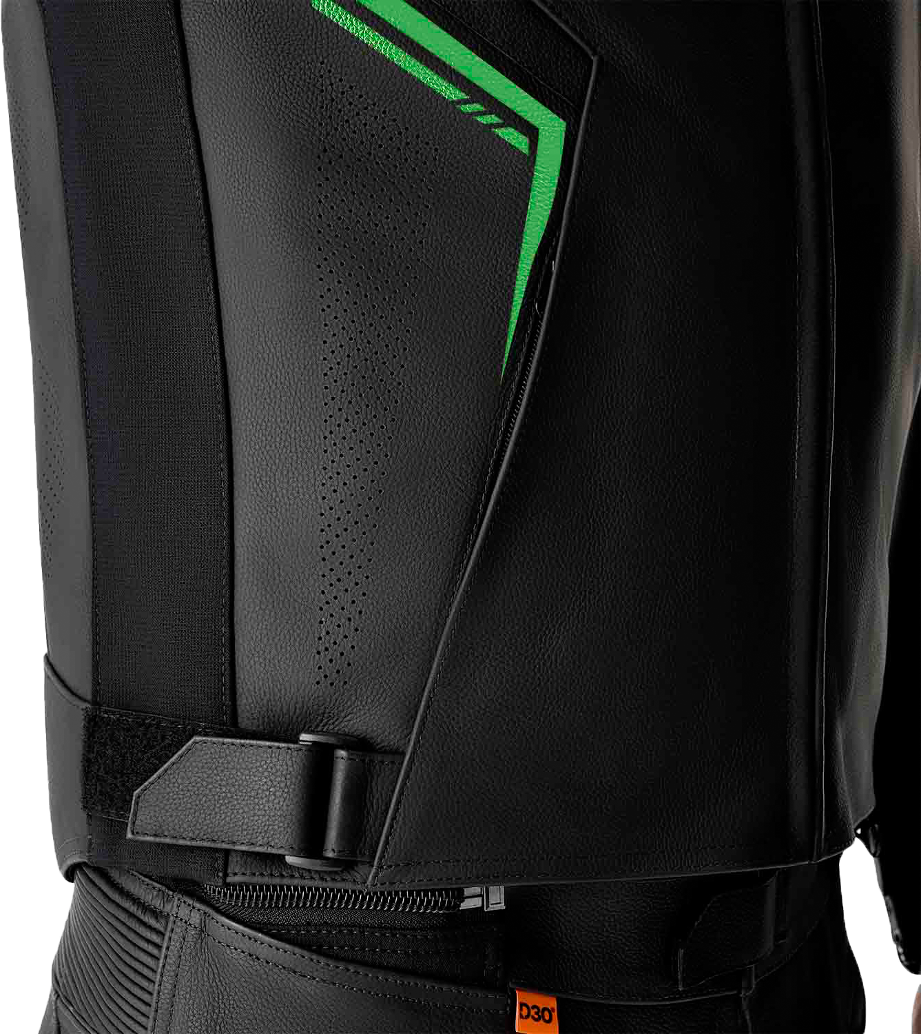 RST S1 D3o Leather Jacket in Black, Gray, and Fluorescent Green - Size Small