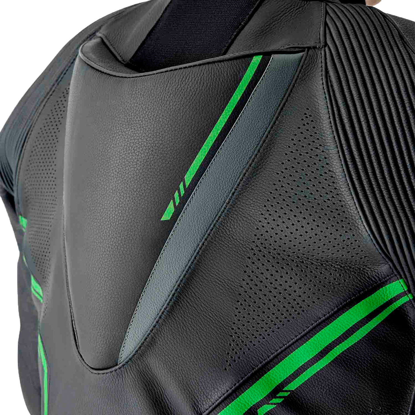 RST S1 D3o Suit Black, Gray, and Fluorescent Green Leather - Part #103604F.GRN-40